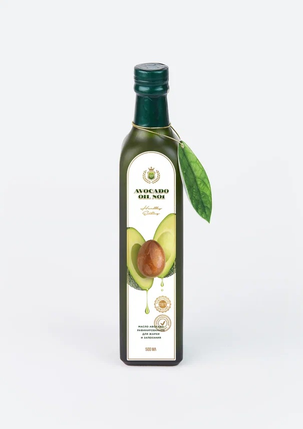 Масло рафинированное Avocado oil №1 авокадо, ст/б 500 мл, кокосовое молоко, масло