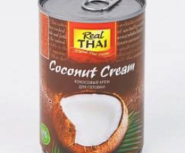 Кокосовые сливки Real Thai 95%, 400 мл, кокосовое молоко, масло