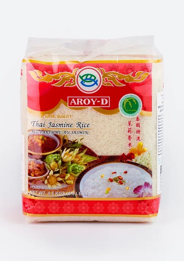 Рис жасминовый белый категории А  Aroy-D, 4,5 кг, тайский рис и лапша