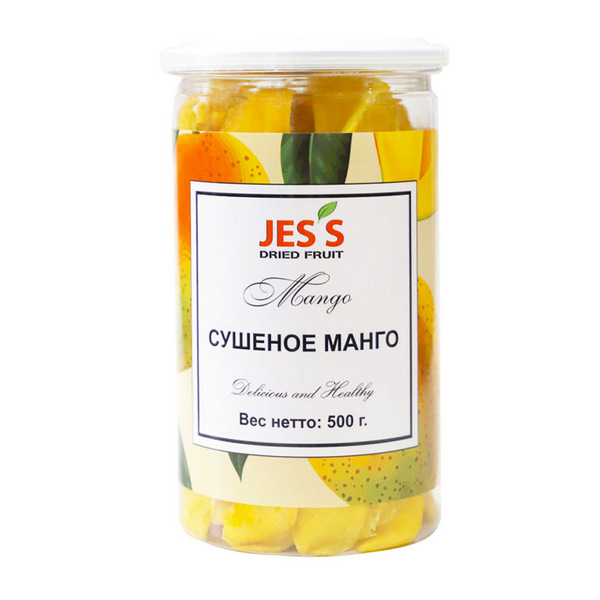 Манго сушеное JESS банка, 500 г, фрукты, сладости, снеки