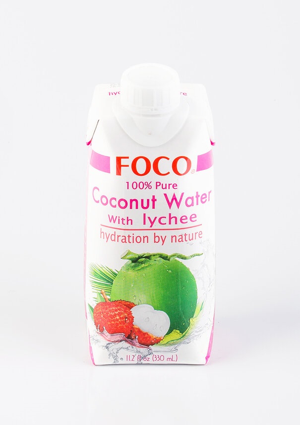 Кокосовая вода с соком личи FOCO, 330мл, тайские чаи и напитки