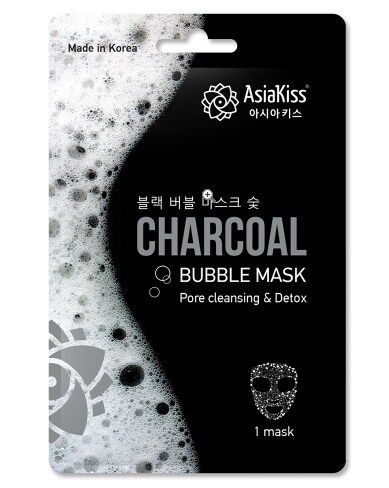 Тканевая маска пузырьковая с вулканическим пеплом AsiaKiss, 20 г, маски