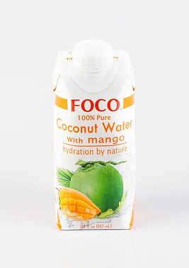 Кокосовая вода с манго FOCO, 330мл, тайские чаи и напитки