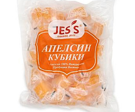 Апельсин кубики JESS, 500 г, фрукты, сладости, снеки