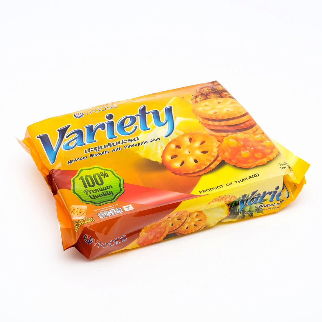 Печенье "Variety" с ананасовым джемом VFOODS, 260г, sale %