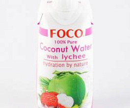Кокосовая вода с соком личи FOCO, 330мл, тайские чаи и напитки