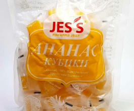 Ананас кубики JESS, 500 г, фрукты, сладости, снеки
