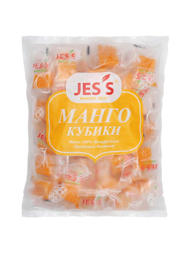 Манго кубики JESS, 500 г, фрукты, сладости, снеки