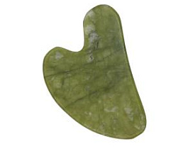 Скребок гуаша сердце из нефрита Бовена (натуральный камень), массажёры, скребки